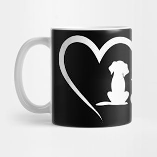 Dog Puppy and Baby Cat Heart - Animal Dog & Cat Heart Mug